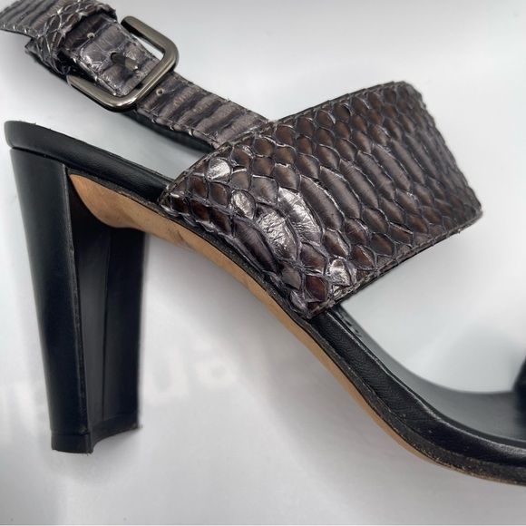 Stuart Weitzman Heels‎ Women's 8 US Snakeskin Slingback Sandals Strap Vintage - Picture 13 of 13